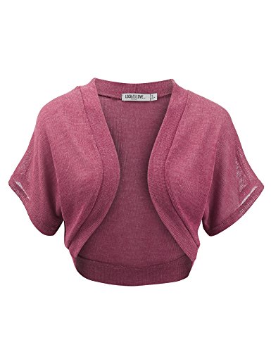 Image of Lock and Love Women's Versatile Open Front Lightweight Short Sleeve Bolero Shrug