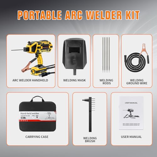 YesRight Welding Machine Handheld 110V 120Amp Portable ARC Welder Gun Hand Held Welder Machine with Digital Display IGBT Inverter 6 Variable Current Adjustment for 1/16''-1/8'' Welding Rods (Yellow) by YesRight - Image 9