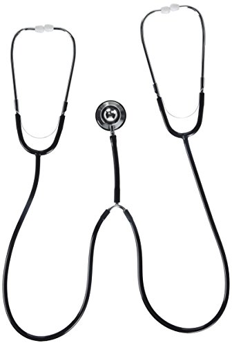 Veridian 05-132 Teaching/Training Aluminum Dual Head Stethoscope, Black