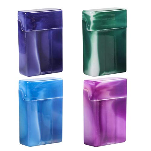 Chen0-super Zigarettenetui mit Fächern - Top Flip Open - Tragbare Kunststoff Marmor Muster Zigarettenetui Box Zigarettenschachtel Zigarettenspitze/Zufällige Farbe Cover