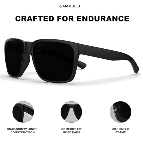Image of MAXJULI XL Z87 Sunglasses for Big Wide Heads Men TR90 Ultralight UV400 Protection Sun Glasses Z8244