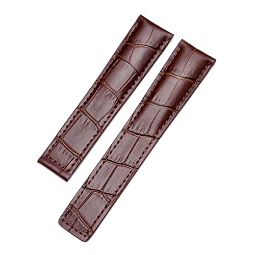 Bracelets de montre pour hommes en cuir marron 22mm pour le bureau