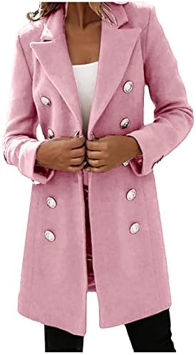 Woolen Trench Coats for Women Fashion Fall Winter Clothes Ladies Dressy Casual Blazer Jackets Double Breasted Overcoat