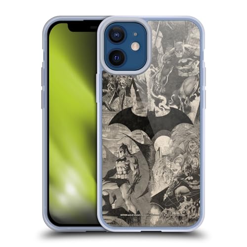 Funda Batman Apple iPhone 12 Mini de gel suave antiarañazos con diseño collage cómic retro