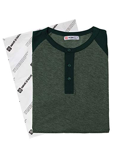 image for H2H Mens Casual Slim Fit Raglan Baseball Three-Quarter Sleeve Henley T