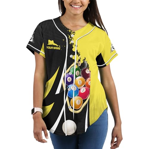 Customized Billiards Club Camiseta de Béisbol con Botones 3D Softball miniatura 2