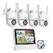 ANRAN 3K Überwachungskamera Aussen Set WLAN,8CH NVR mit 10,5" Monitor & 4X 5MP PTZ Aussenkameras,Auto-Tracking... (Person/Fahrzeug/Tier/Packe... Aufzeichnung,Ohne ABO