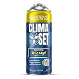 CLIMASET - Kit di Ricarica Aria Condizionata 3 In 1 R 1234yf, Olio, Sigillante per Perdite - Kit di Ricarica Gas AC - Kit di Ricarica Aria Condizionata Auto