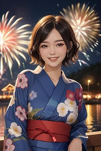 浴衣と花火AI美女グラビア写真集