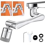 Wasserhahn Aufsatz Schwenkbar, Perlatoren Für Wasserhähne 1080° Drehbarer Multifunktionaler Verlängerungshahn Für Küche/bad Wasserhahn strahlregler, 2 Sprühmodi Wasserhahn Verlängerung (silver)