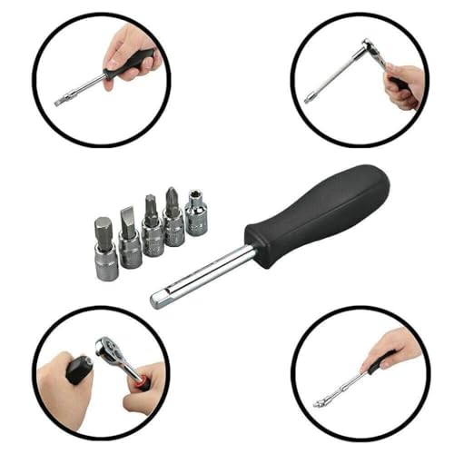 Image of 46 in 1 Pcs Tool Kit & Screwdriver and Socket Set | Multi Purpose, Combination Case, Precision Socket Set, Multicolor