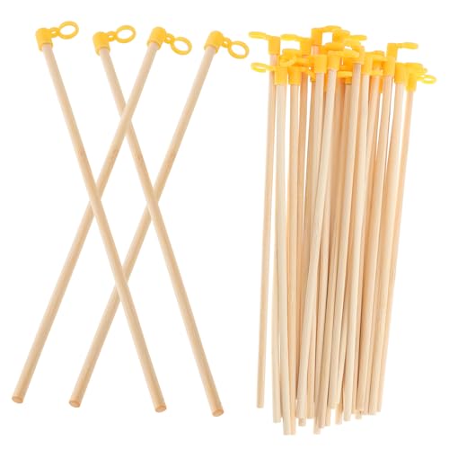 NUOBESTY 35 Piezas Mango De Linterna De Madera Varillas Para Faroles De Papel Postes De Madera Para Linternas Accesorios Para Faroles Mango Para Manualidades y Eventos