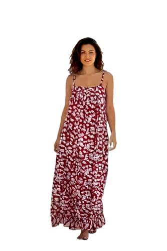 Robe longue imprimé floral coton sans manches style caftan léger