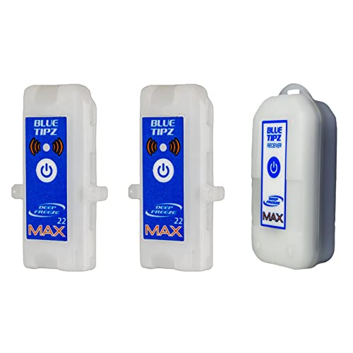 Deep Freeze Bluetipz Transmitter (2 Pack) Max 22 + Receiver/Booster Max Ice Fishing Tip Up Alert System (Combo Pack) #TOP1