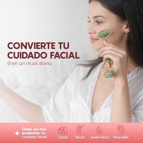 Rodillo de Hielo Facial (Ice Roller) y Rodillo de Jade verde. Cuidado Natural de Cara y Ojos, Reduce Hinchazon, Activa la Circulacion, Cierra Poros, relaja y Tonifica, Drenaje Linfatico. - imagen 7