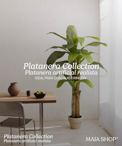 MAIA SHOP Platanera Artificial 180 cm con Tronco Natural – Planta Artificial Realista, Árbol Decorativo Tropical para Hogar, Oficinas y Espacios Comerciales - imagen 2
