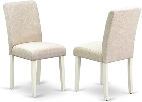 Miniatura 4 de East West Furniture AMAB3-LWH-02 - Juego de muebles de comedor de 3 piezas contiene una mesa de comedor redonda con pedestal y 2 sillas tapizadas de