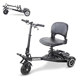 3-Wheel Foldable Electric Scooter for Adults with 36V Lithium Battery, Lightweight Aluminum Frame, Dual Disc & Foot Brake, Compact Travel Design – Black (EM11)