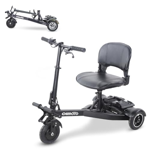 3-Wheel Foldable Electric Scooter for Adults with 36V Lithium Battery, Lightweight Aluminum Frame, Dual Disc & Foot Brake, Compact Travel Design – Black (EM11)