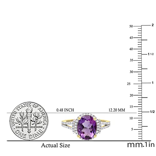 Dazzlingrock Collection 10x8mm Oval Gemstone & Round White Diamond Split Shank Halo Engagement Ring for Women in 14K Solid Gold4