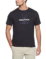 NAUTICA Men's Short Sleeve Anchor Flag Graphic T-Shirt, True Black, XX-Large
