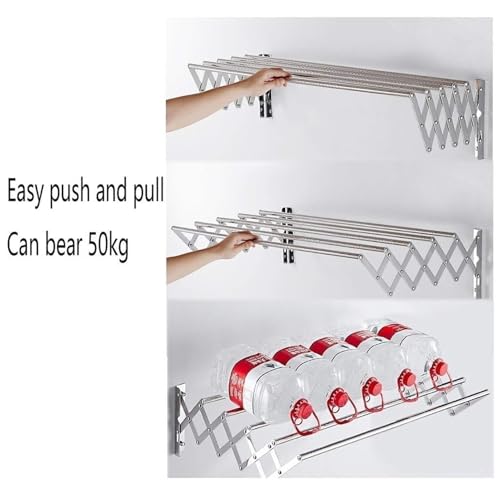 Perchero plegable de 5 barras con toallero para secado compacto en balcones 4