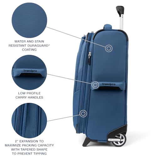 Image of Travelpro Maxlite 5 Softside Expandable Upright 2 Wheel Carry-on Luggage, Lightweight, 21-Inch - Ensign Blue