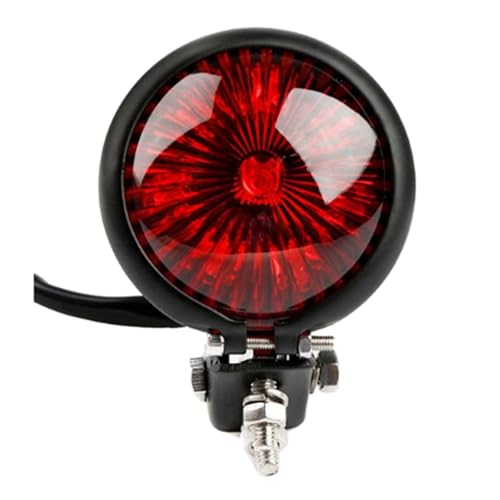 Feu arrière moto rétro LED réglable de style café racer en finition noire et rouge