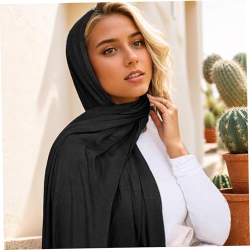 Jersey Hijab for Women Jersey Hijab for Women, Soft Breathable Modal Hijab, 67x28 Inch Long Black Hijab, Fashion Muslim Hijab Scarf for Women4