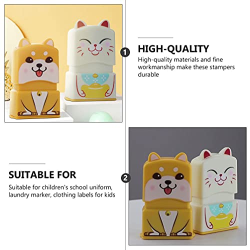 cabilock Carimbo personalizado para crianças, 2 peças, carimbo personalizado para crianças, carimbo