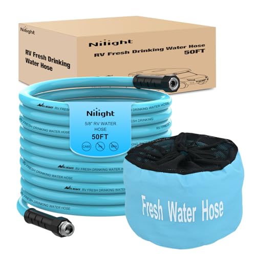 Image of Nilight RV Water Hose 50FT Garden Drinking Hoses with Storage Bag