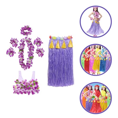 Set de Guirnalda y Falda Hawaiana Púrpura para Fiestas y Regalo 7