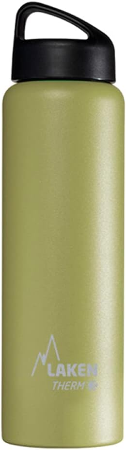 Laken Classic Thermal Bottle 18/8 Stainless Steel and Double Wall Vacuum Bottle, Unisex Adult, Khaki, 1000 ml