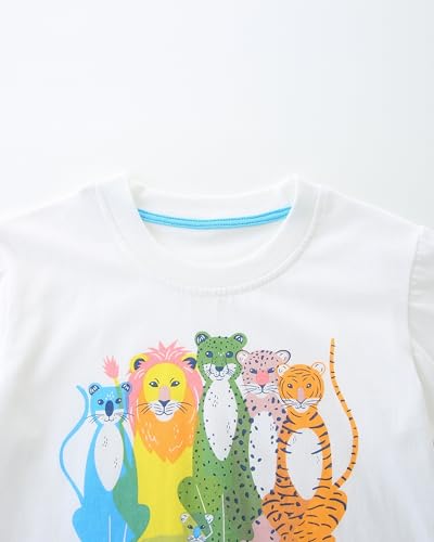 Image of AIWUHE Toddler T Shirts Cotton Summer Tshirts Boys Girls Short Sleeve Tee Tops Casual Graphic Clothes Crew Neck Shirts 2-6Y