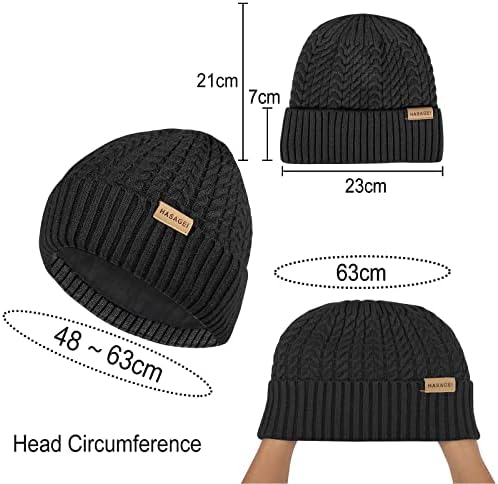 HASAGEI Winter Beanie Hat Men Women Soft Lightweight Knitted Hat with Fleece Windproof Thermal Hat for Daily Life, Sports, Travel