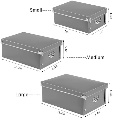 Snapklik.com : XUCHUN Foldable Storage Baskets, 3 Piece Multiple Sizes ...