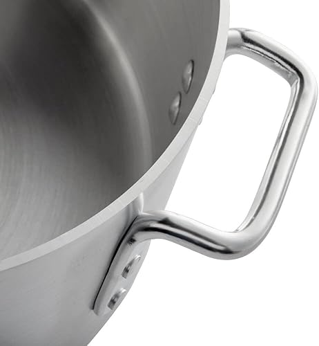 Miniatura 5 de Soro Essentials - Brasero de aluminio de peso medio de 15 cuartos de galón de grosor de 0.157 in - Brasero con asas remachadas perfecto para asar,