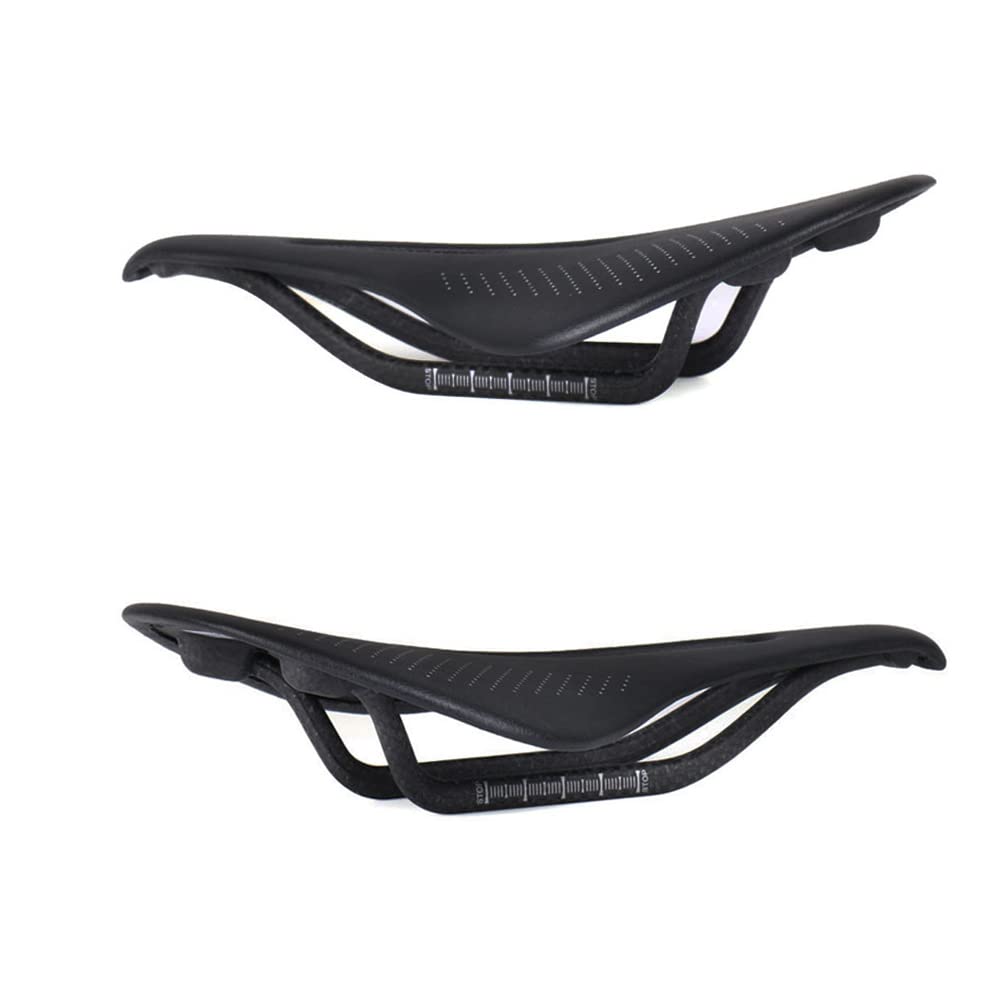 Sillín de Bicicleta de Cuero Acolchado Sillín de Fibra de Carbono de montaña Asiento de Bicicleta ergonómico 96g