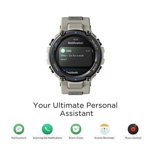 Image of Amazfit T-Rex Pro 48mm Smartwatch Fitness Watch with SpO2, Heart Rate, Sleep Monitor, Sports Watch with Over 100 Sports Modes, 10 ATM Waterproof, 18 Day Battery Life, GPS (Desert Grey)