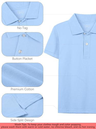 Image of OHD 3 Pack School Uniform for Boys Polo Shirt Cotton Uniform Shirts for Boys Kids School Clothes 3-14 Years