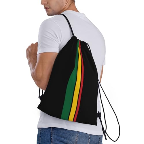 ASYG Cute Jamaica Flag Adjustable Drawstring Backpack Sports Bags for Yoga, Gym, Travel, Swimming, Beach2