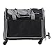 Asixxsix Pet Carrier with Wheels, Airline Approved Rolling Cat Carrier for Small Dogs and Cats, Telescopic Handle, Shoulder Strap, Foldable, Grey, for Travel
