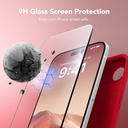 Image of Magnetic for iPhone Air Case, Compatible with MagSafe, [Full Camera Protection][Screen Protector] Silicone Shockproof Protective Phone Case for iPhone 17 Air 6.5 inch, Deep Red