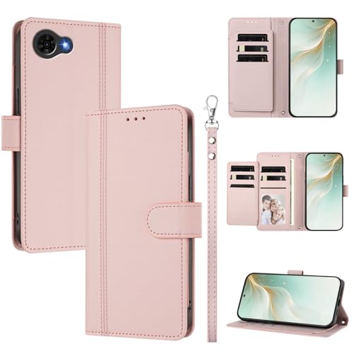 �X�}�z�P�[�X �Ή��@�� for ZTE Nubia S2e / A597ZT / Nubia S2R / S2 Lite �X�}�z�P�[�X�y�E�H���b�g�f�U�C�� �f���A���J�[�h�X���b�g �L���b�V�� �t���b�v���X�^���h �����h�~�zPink