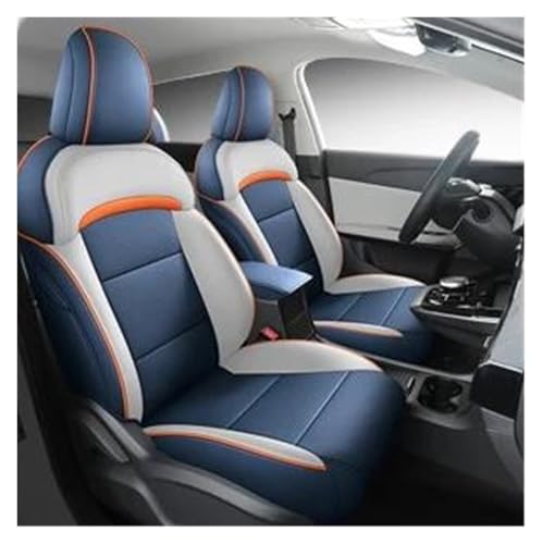 Housses siège voiture MG4 MULAN bleu en cuir | Accessoires auto