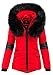 Produktbild Navahoo Damen Winter Jacke Designer Parka Kunstfell Winterjacke [B369-Nirvana-Rot-Gr.XS]