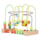 RASTKY Cubo de Actividades, Colorido, Conteo de Diapositivas, ábaco Matemático, Laberinto de Cuentas de Madera para Aprendizaje de Niños, Material Ecológico