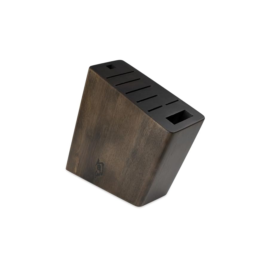 Shun-Cutlery-8-Slot-Angled-Knife-Block-Hardwood-Block-with-Attractive-Dark-Stain-Authentic-Japanese-Universal-Knife-Block-Knife-Holder-for-Kitchen-Counter Shun Cutlery 8-Slot Angled Knife Block, Hardwood Block with Attractive Dark Stain, Authentic, Japanese Universal Knife Block, Knife Holder for Kitchen Counter