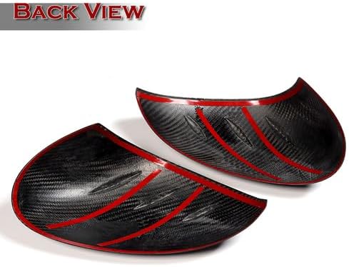 Black Real Carbon Fiber 2 Pieces Side Mirror Cover Cap Kit Compatible with 2017-2023 Alfa Romeo Giulia, 2018 2019 2020 2021 2022