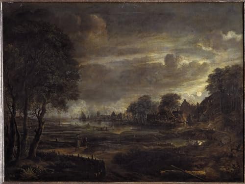 Art Tableau Paysage au clair de lune toile tendue haute définition 60x90